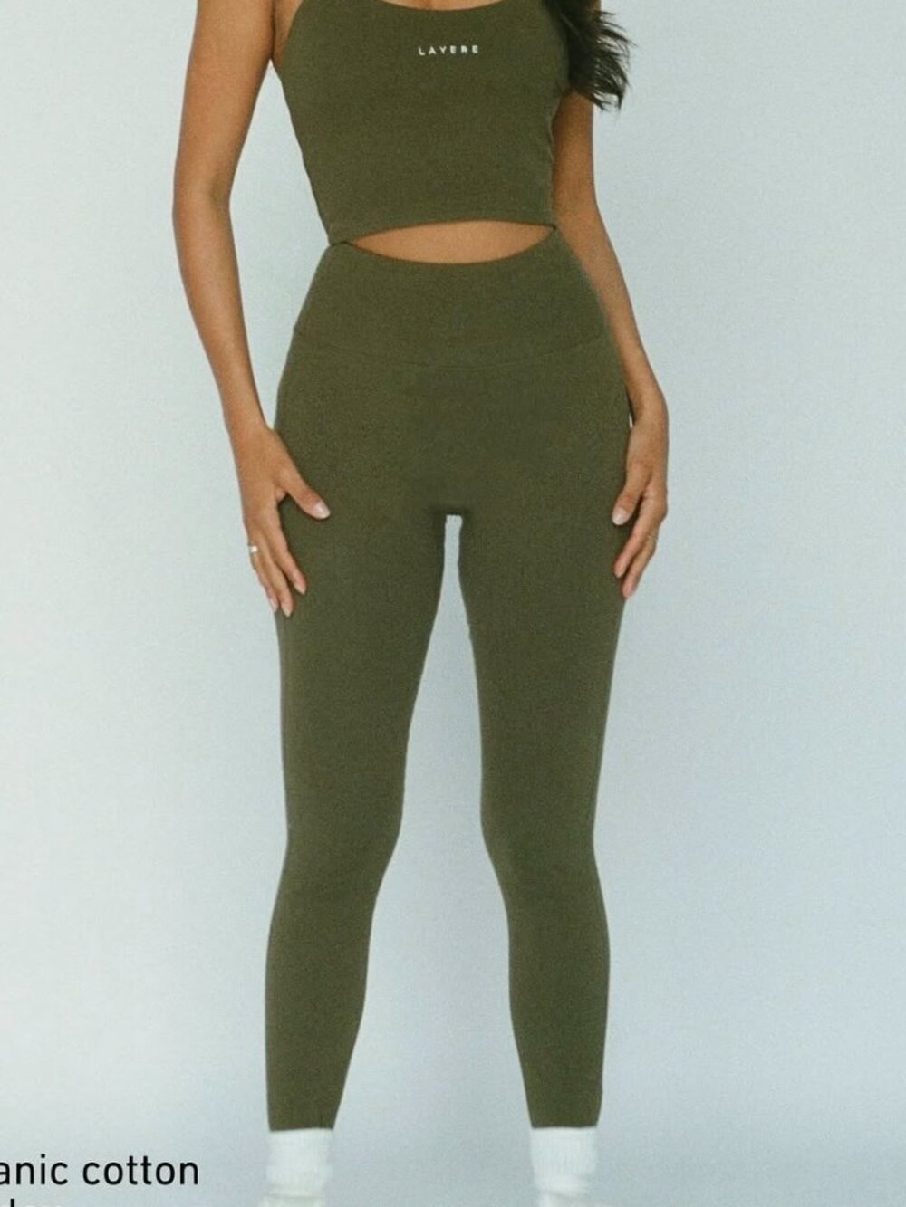 LAYERE olive green leggings